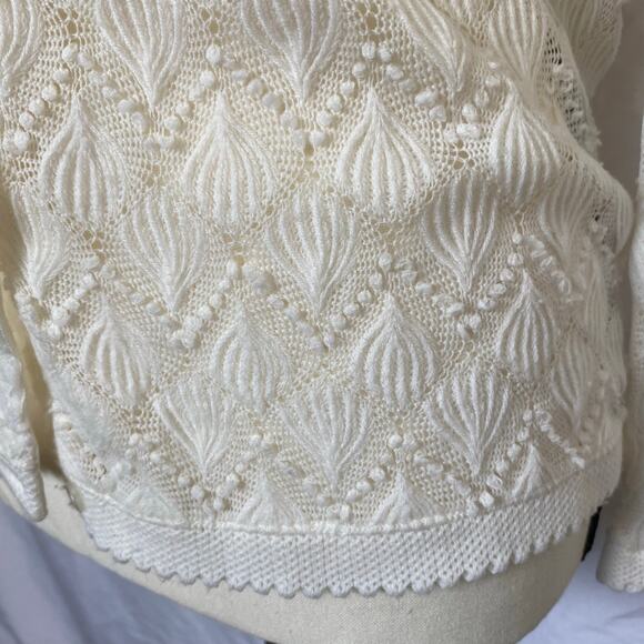 Vintage Jason Maxwell Women's Open Knit Textured Cardigan Size XS Coquette - Picture 4 of 10